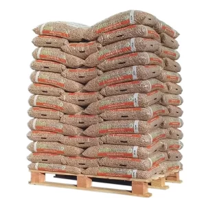 Molino de pellets para energía de madera – Palet con 65 sacos de 15 kg